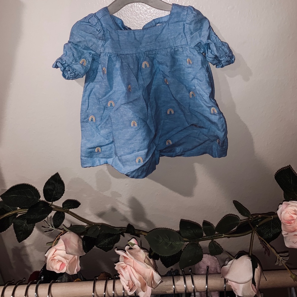 Janie and Jack rainbow dress and boomers